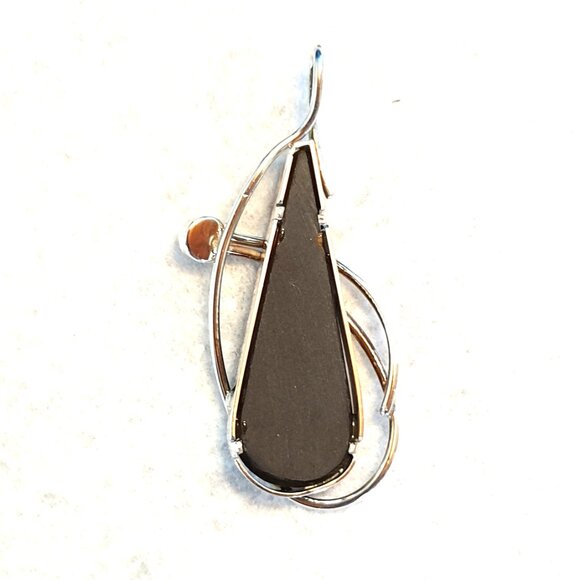 2’’ Vintage Sterling Silver Red Ammolite & Pearl Pendant – Canadian Original - Picture 6 of 11